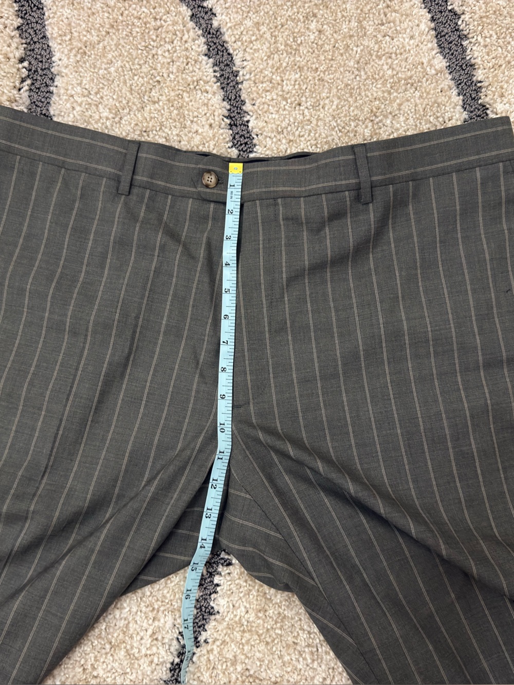 NWT Oliver Wicks Suit 50 Sage Green Tropical Wide Stripe Canvassed Wool Custom - Picture 9 of 16